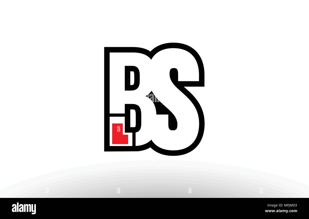 black and white alphabet letter bs b s logo combination design suitable ...