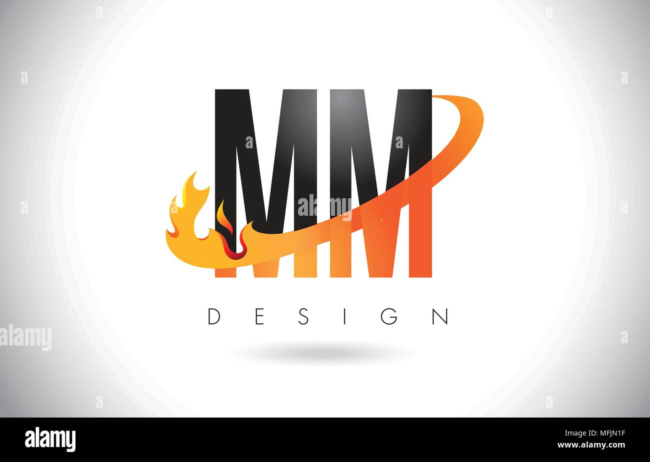 Mm modern letter logo design with swoosh Vector Image