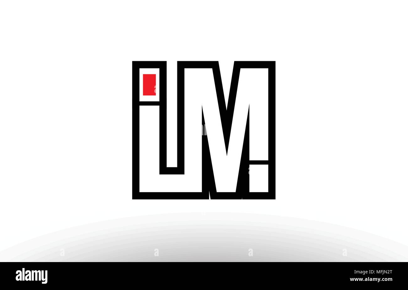 black and white alphabet letter lm l m logo combination design suitable ...