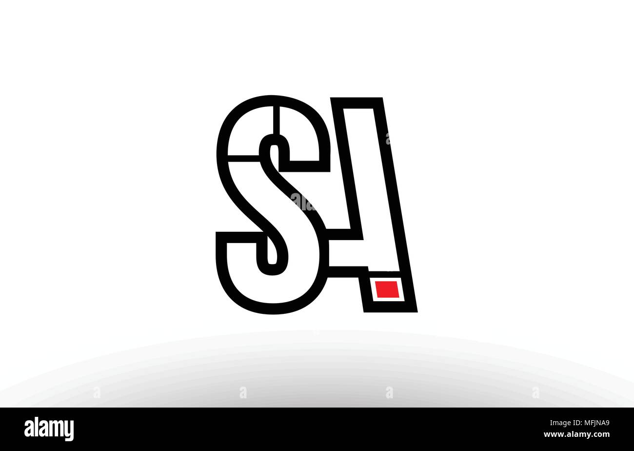 Black And White Alphabet Letter Sa S A Logo Combination Design Suitable For A Company Or Business Stock Vector Image Art Alamy