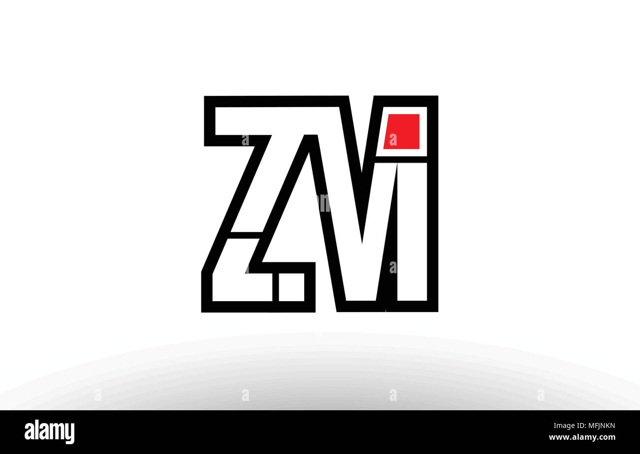 black and white alphabet letter zm z m logo combination design suitable for a company or business Stock Vector