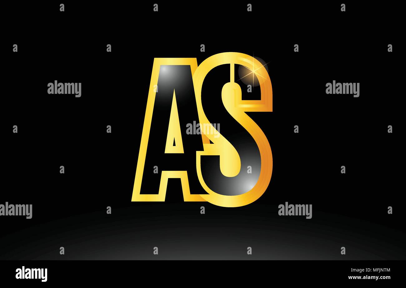 gold black alphabet letter as a s logo combination design suitable for ...