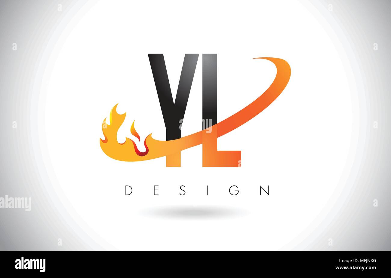 YL Y L Letter Modern Logo Design with Yellow Background and Swoosh