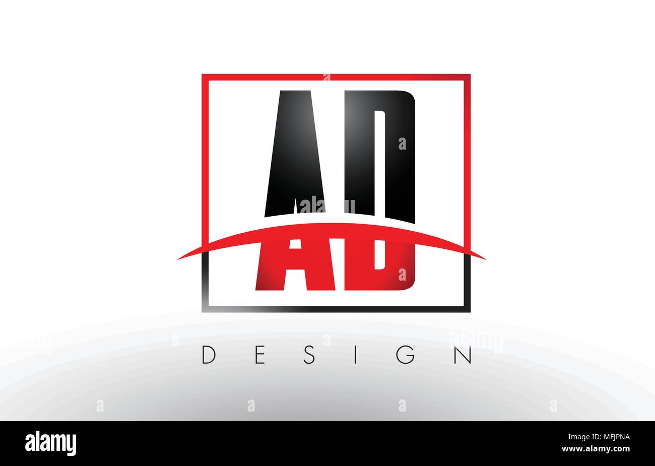 AD A D Logo Letters with Red and Black Colors and Swoosh. Creative ...