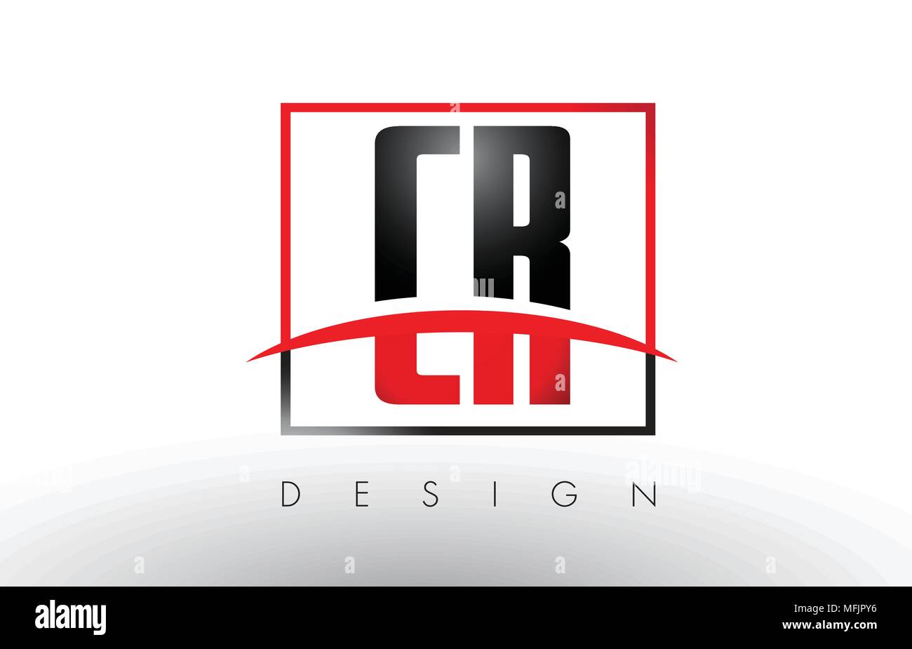 CR C R Logo Letters with Red and Black Colors and Swoosh. Creative ...