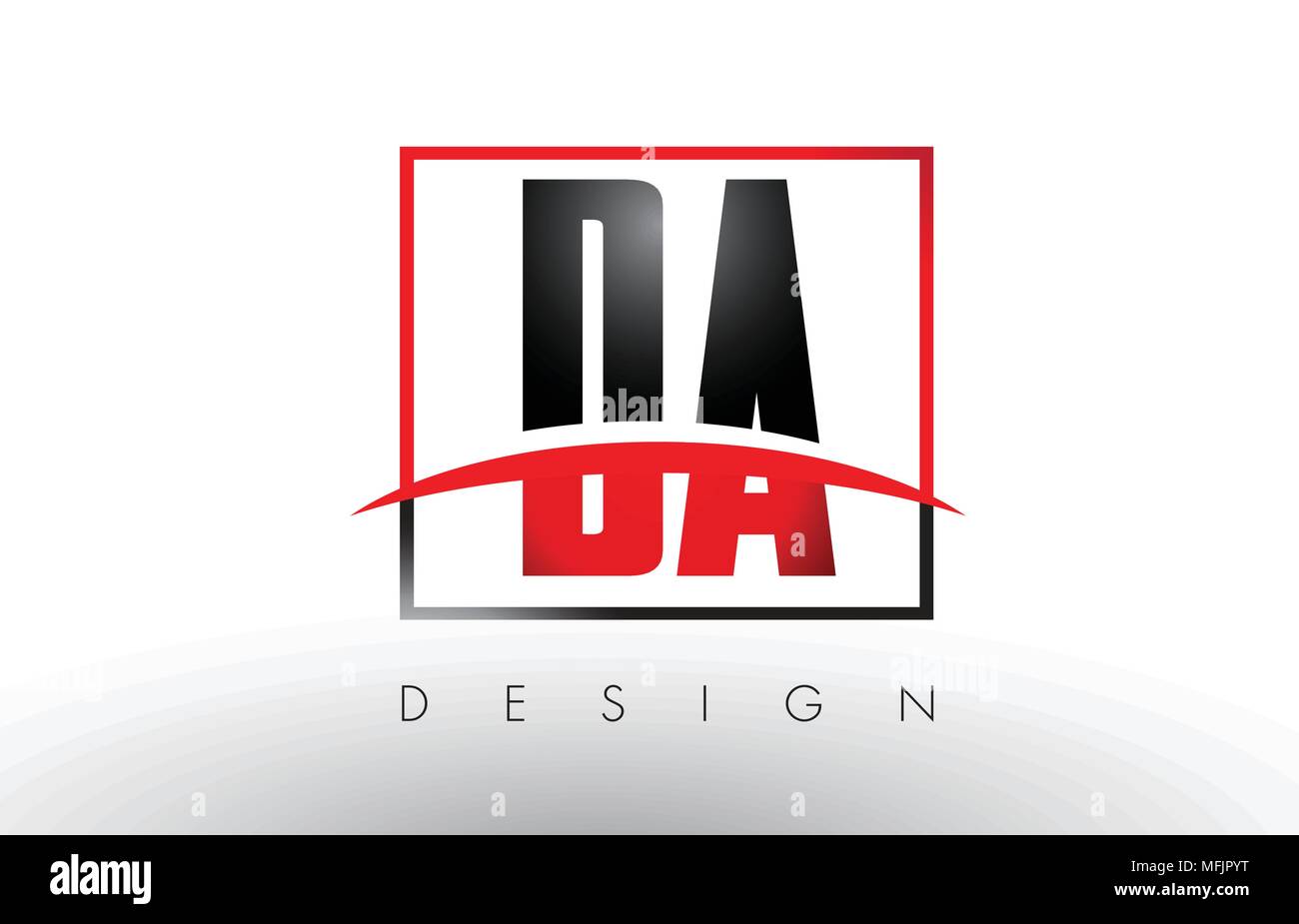 DA D A Logo Letters with Red and Black Colors and Swoosh. Creative ...