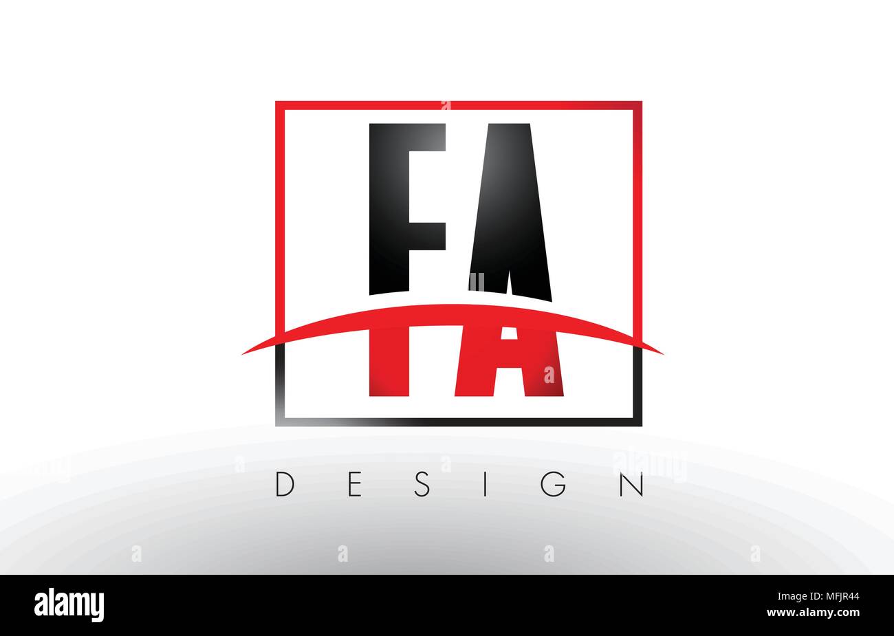 FA F A Logo Letters with Red and Black Colors and Swoosh. Creative ...