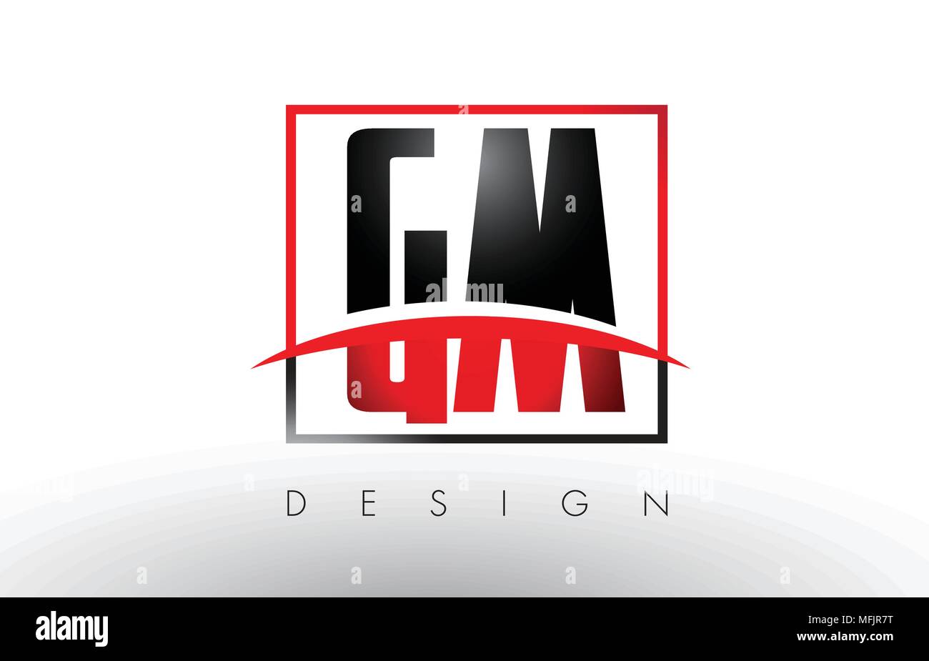 GM G M Logo Letters with Red and Black Colors and Swoosh. Creative ...