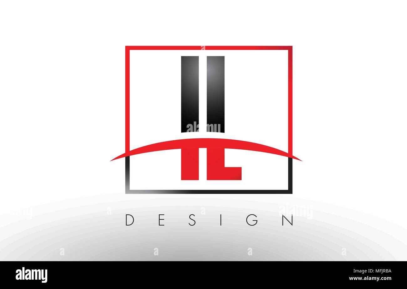 IL I L Logo Letters with Red and Black Colors and Swoosh. Creative ...