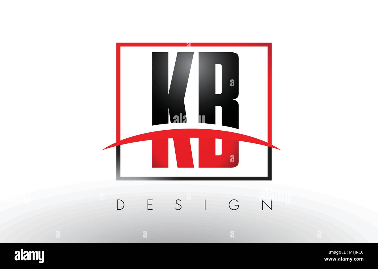 KB K B Logo Letters with Red and Black Colors and Swoosh. Creative ...