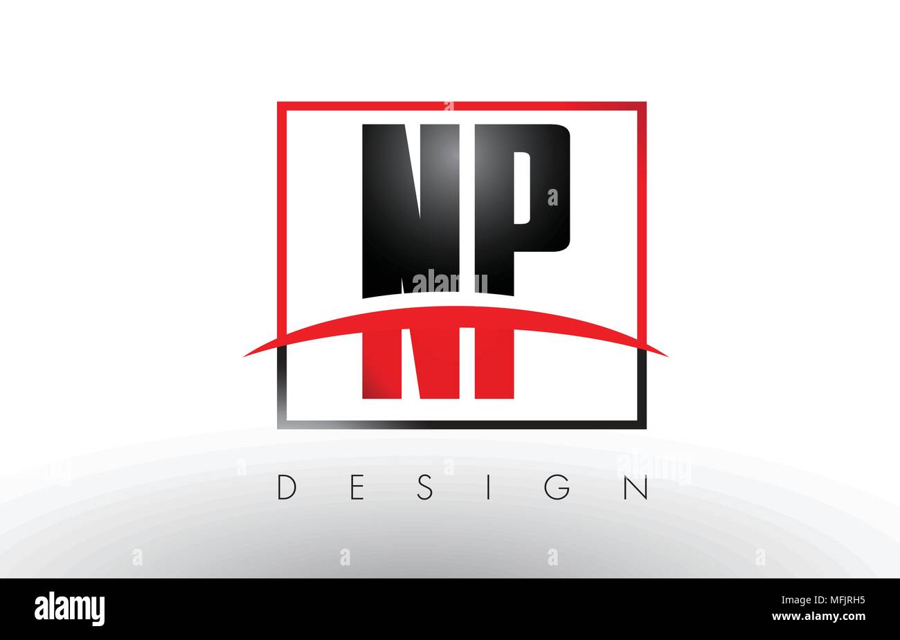 N P Style NP N P Logo Letters with Red and Black Colors and Swoosh. Creative ...