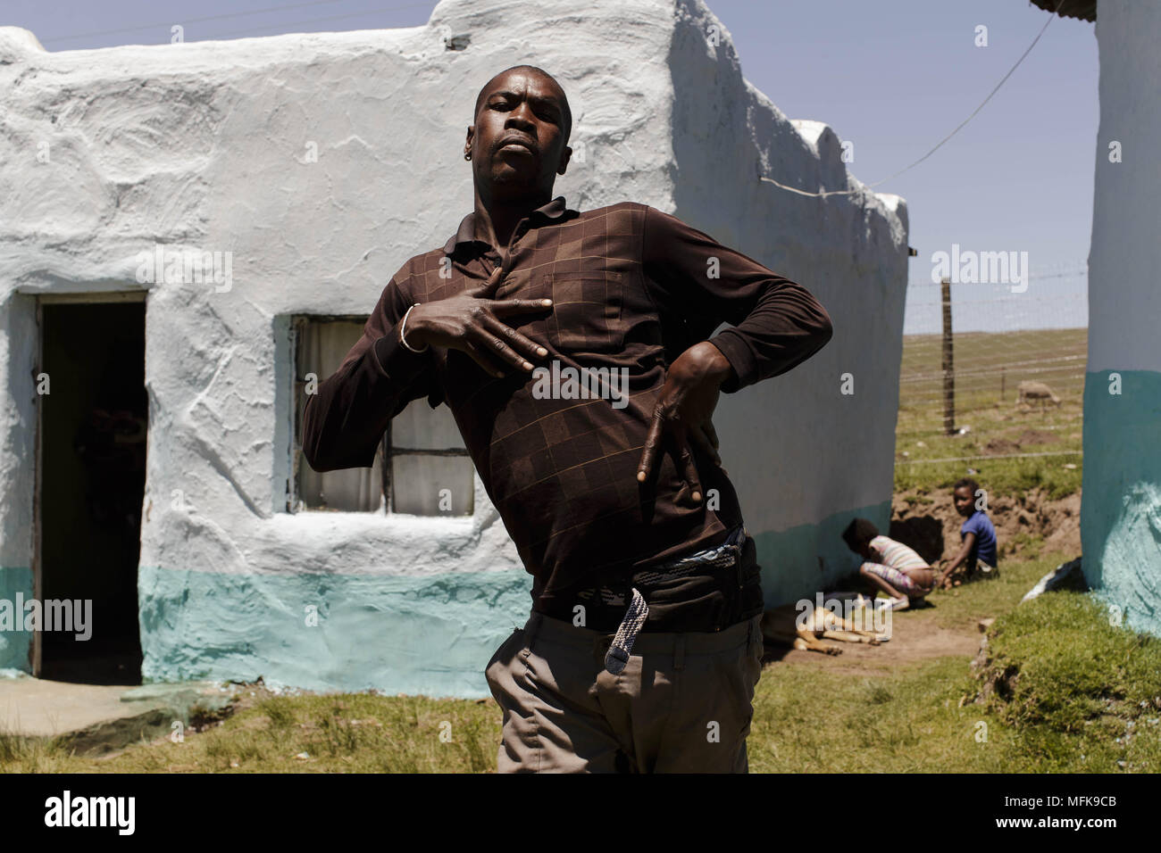 December 8, 2017 - Matatiele, Eastern Cape, South Africa - Bulelani, 29, ex convict at an initiation ceremony, and a proud member of the 28 gang. (Credit Image: © Stefan Kleinowitz via ZUMA Wire) Stock Photo