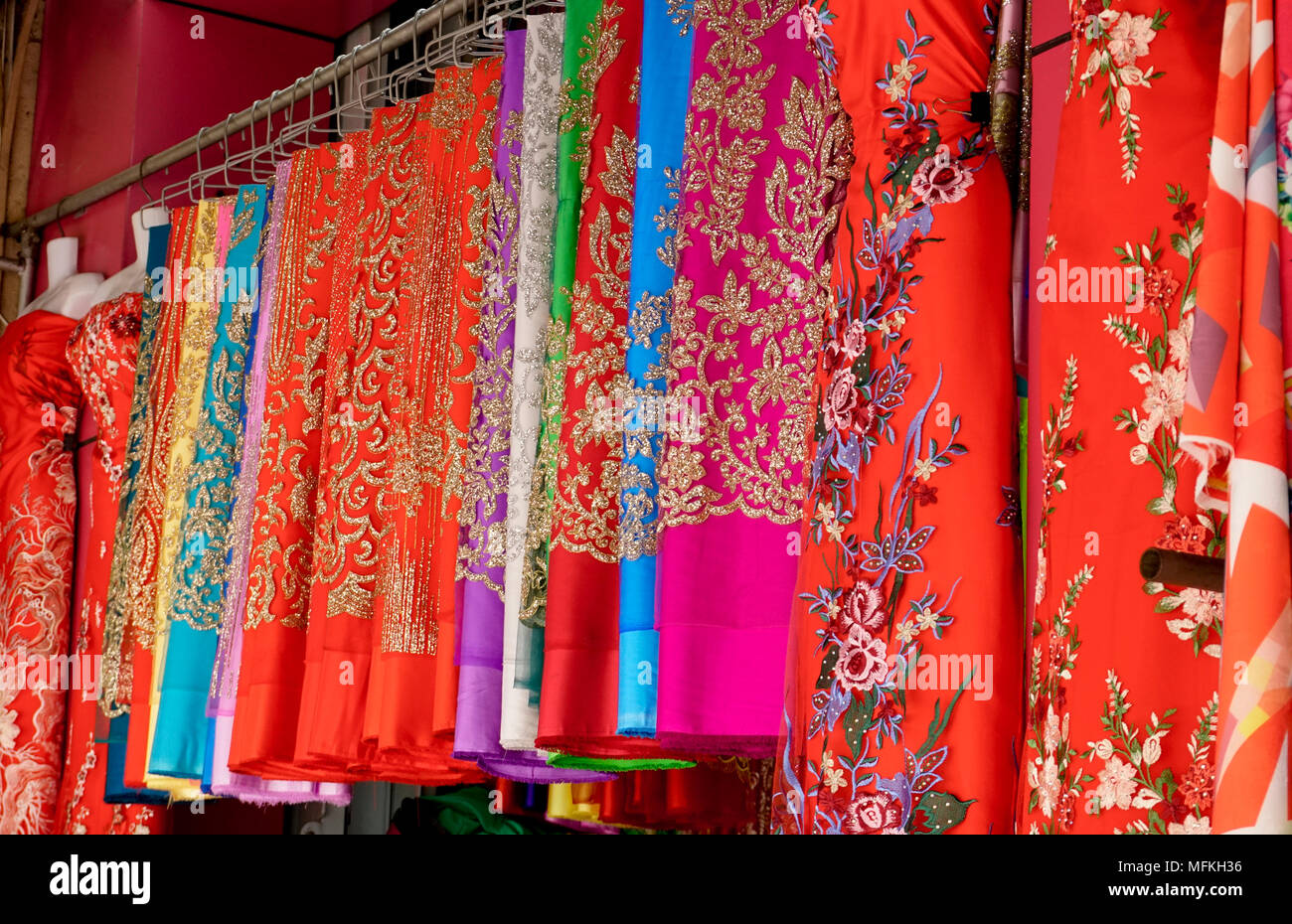Soai Kinh Lam Fabric Market, Chinatown business, Ho Chi Minh City; Saigon; Vietnam; Stock Photo