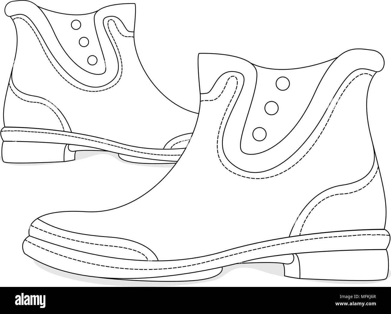 Rubber boots illustration set isolated Stock Vector Image & Art - Alamy
