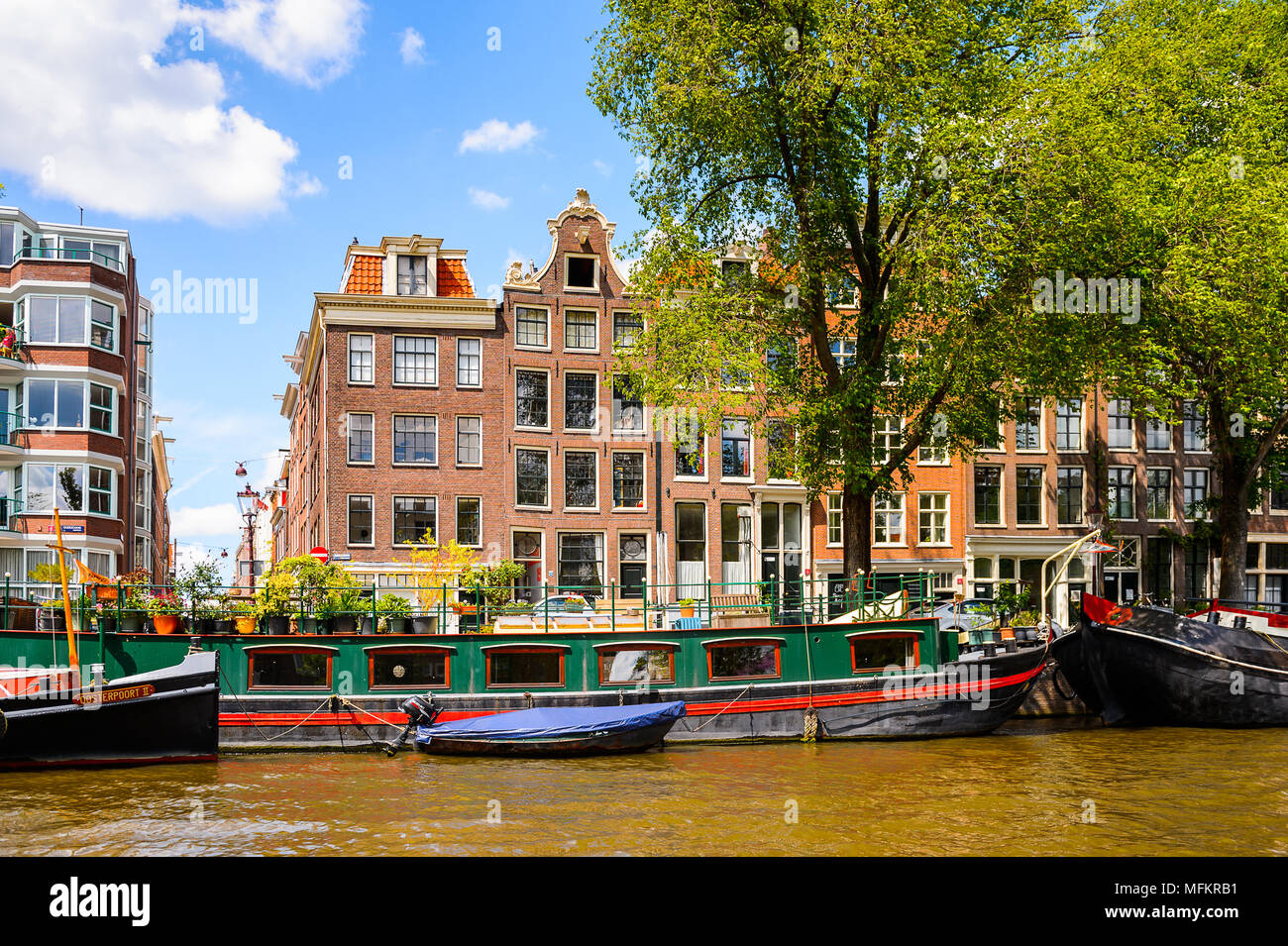 Typical bend houses in AMsterdam, Netherlands Stock Photo Alamy