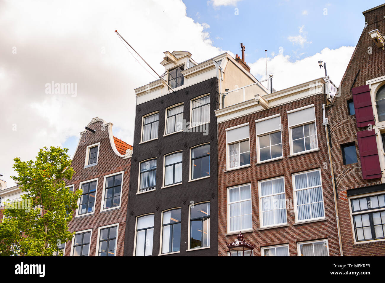 Typical bend houses in AMsterdam, Netherlands Stock Photo Alamy