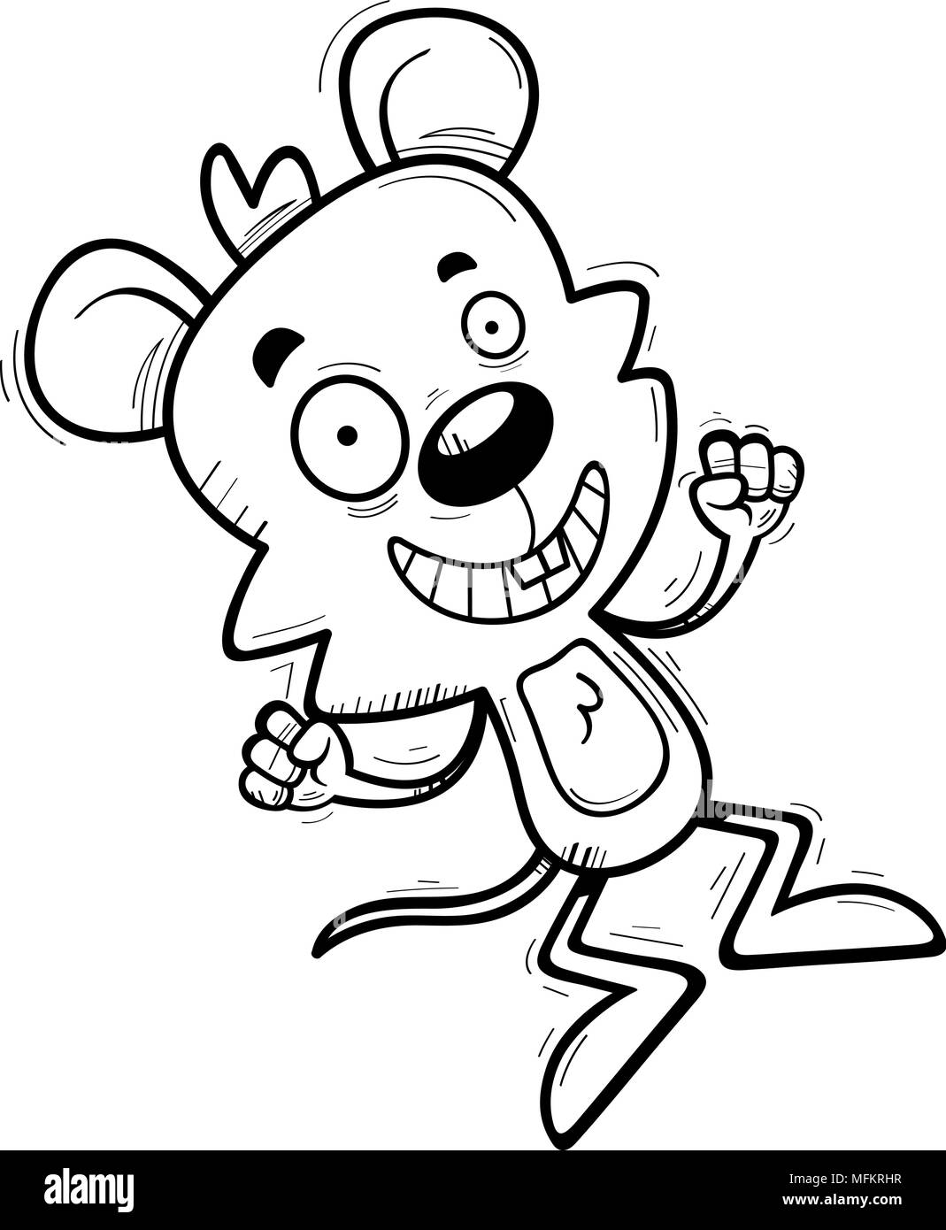 A cartoon illustration of a male mouse jumping Stock Vector Image & Art