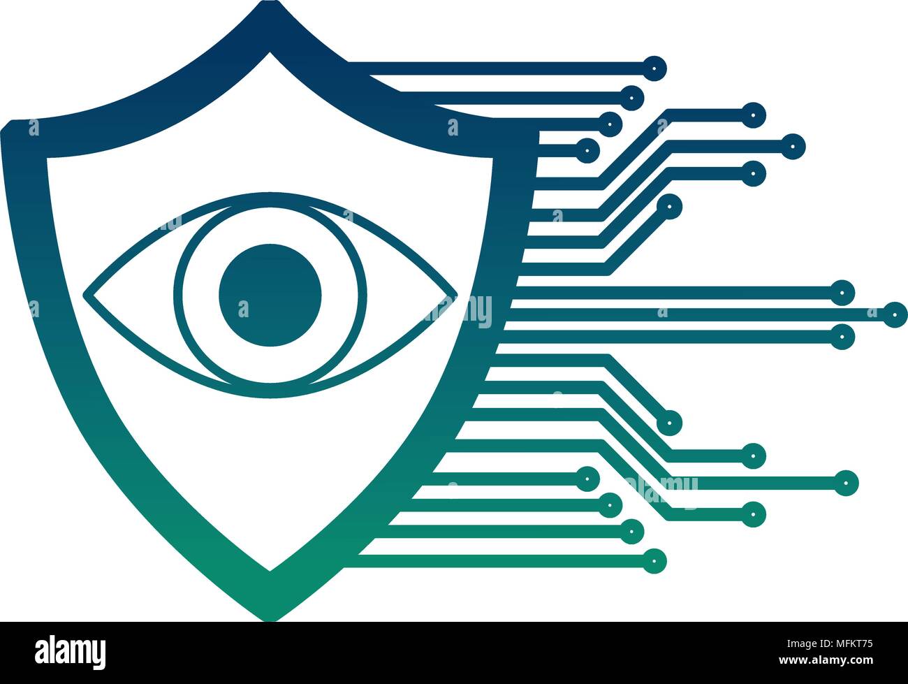 cyber security eye surveillance protection shield Stock Vector Image