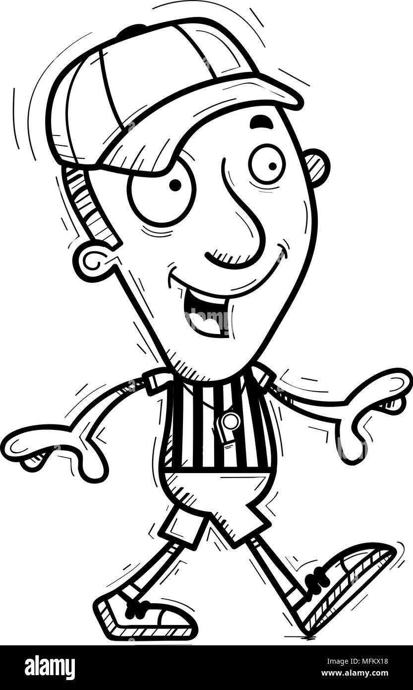 A cartoon illustration of a man referee walking Stock Vector Image ...