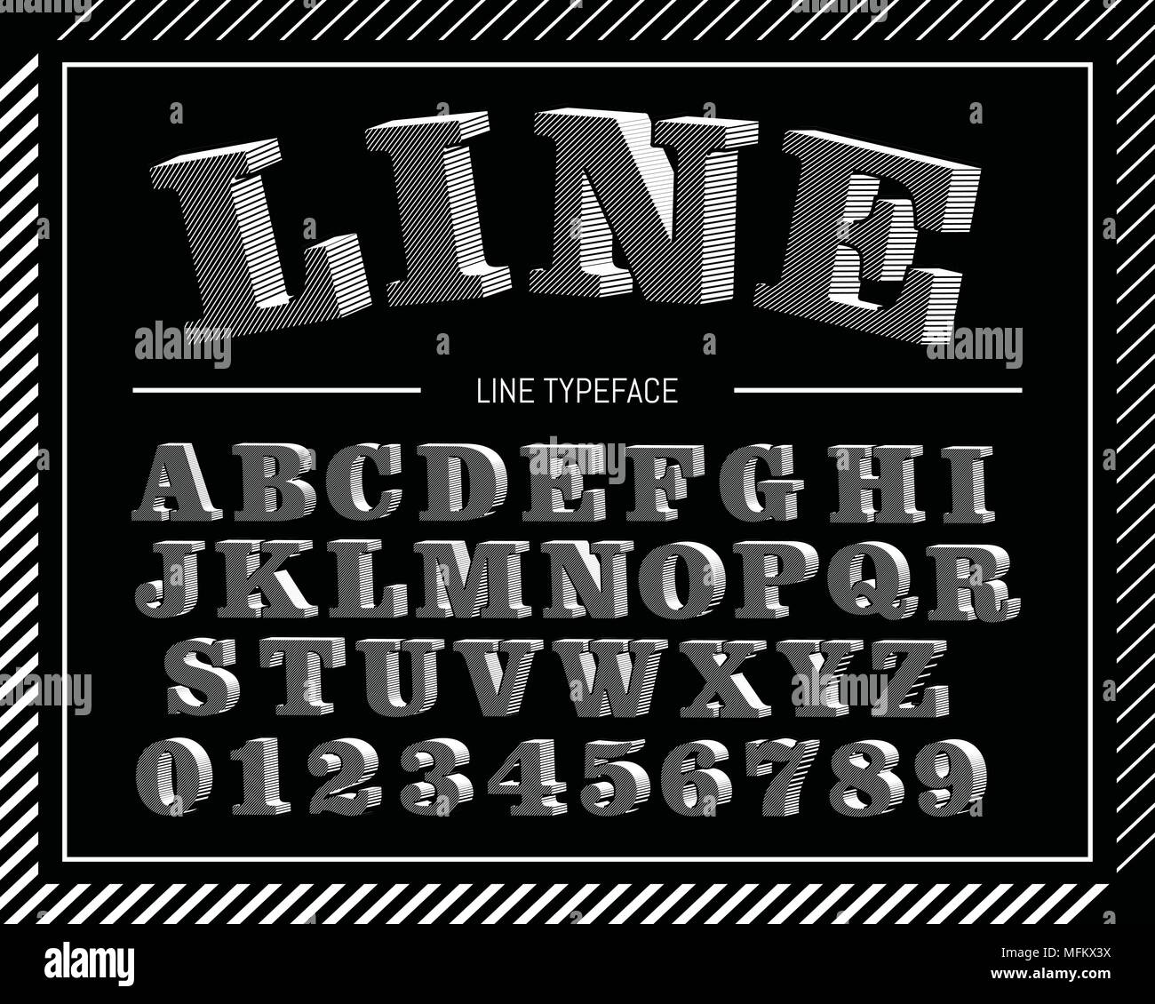 Line font shadow number Stock Vector Images - Alamy