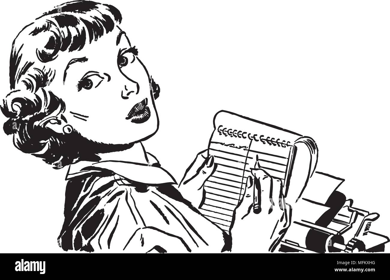 Woman writing clipart hi-res stock photography and images - Alamy