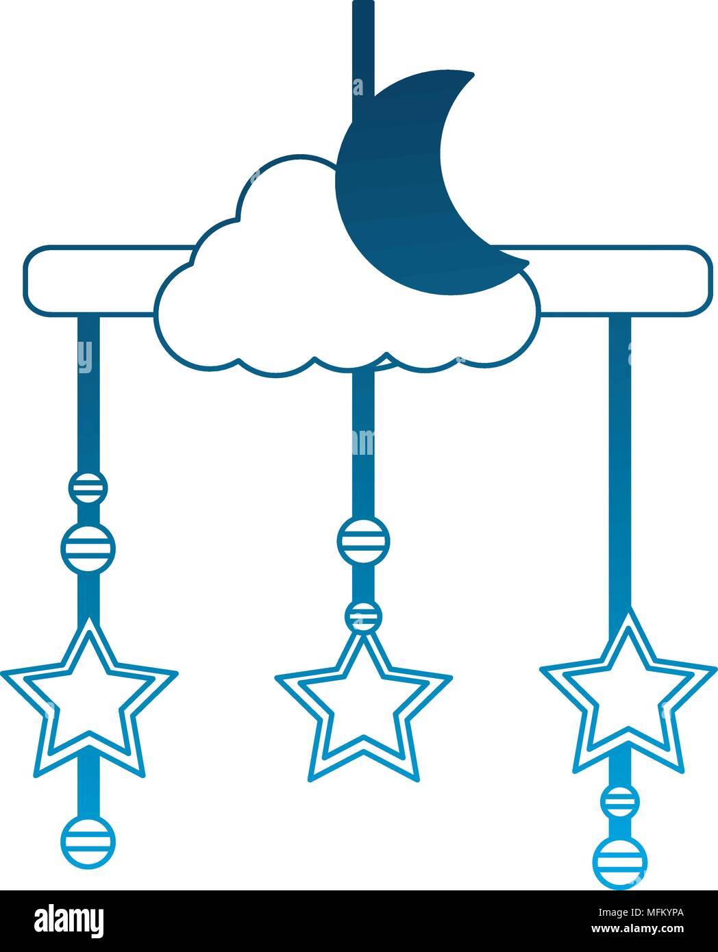 Baby Shower Crib Mobile Toys Cloud Moon Stars Hanging Stock Vector Image Art Alamy