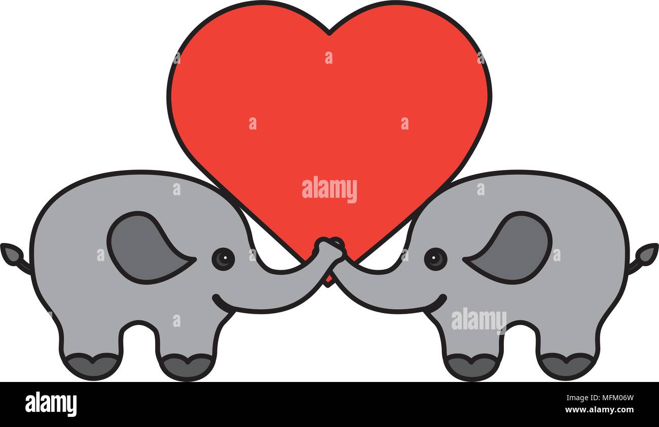 cute elephants couple characters Stock Vector Image & Art - Alamy