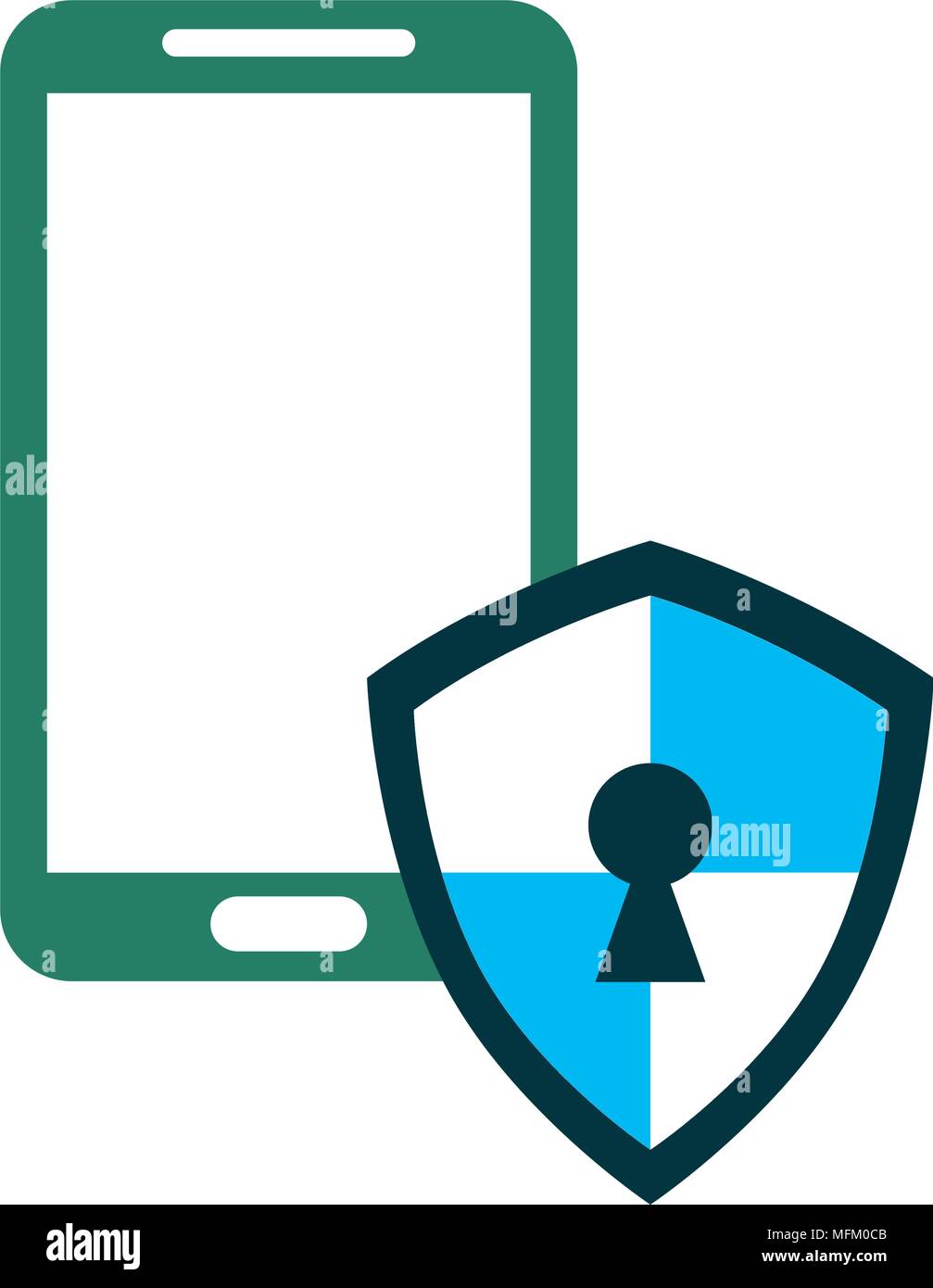 smartphone device with shield Stock Vector Image & Art - Alamy