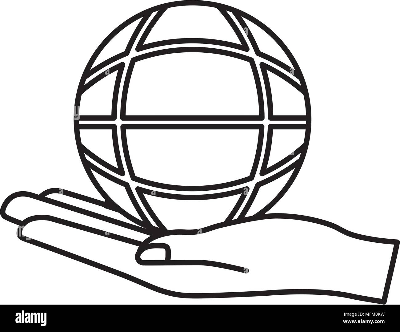 hand lifting sphere planet Stock Vector Image & Art - Alamy