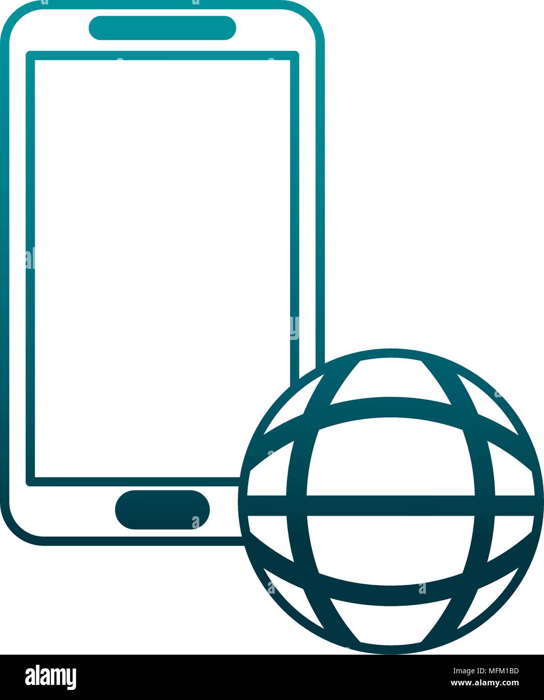 smartphone device with sphere Stock Vector Image & Art - Alamy
