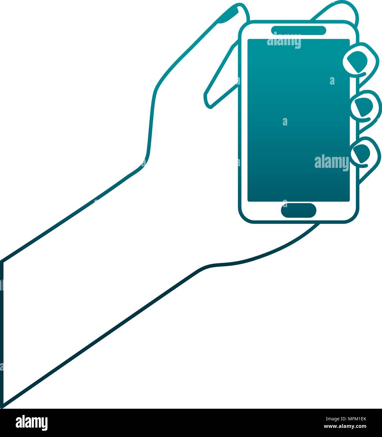 hand with smartphone device Stock Vector Image & Art - Alamy