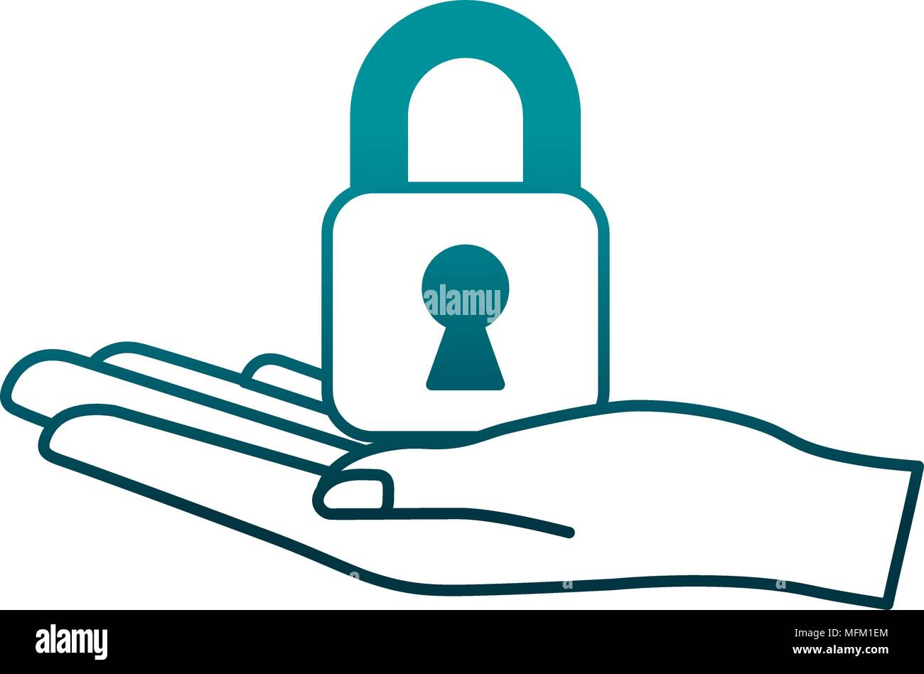 hand with safe secure padlock Stock Vector Image & Art - Alamy