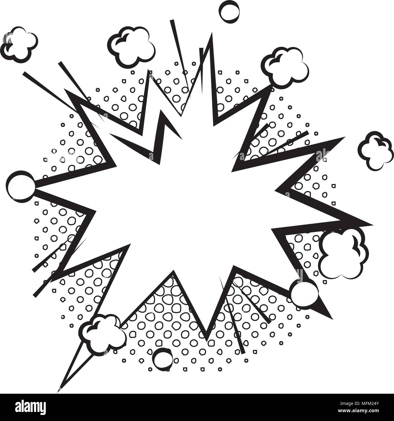 comic empty speech bubble on halftone dots background in pop art style ...