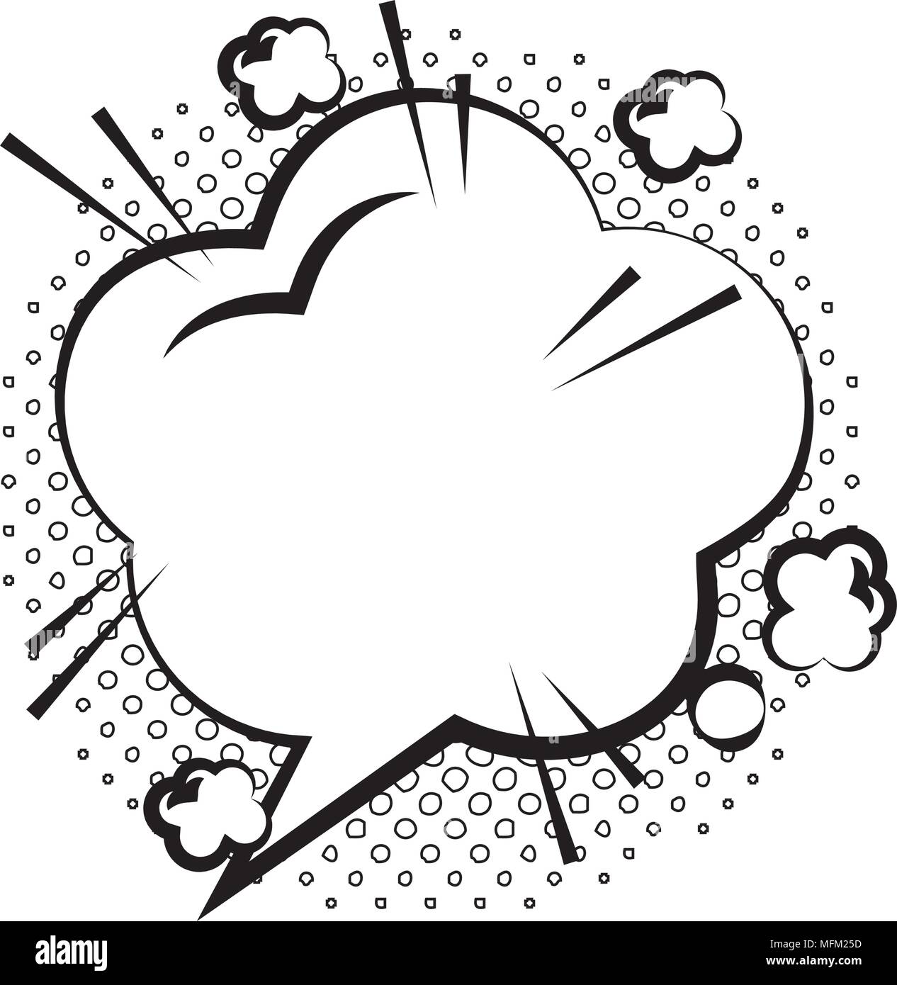 comic empty speech bubble on halftone dots background in pop art style ...