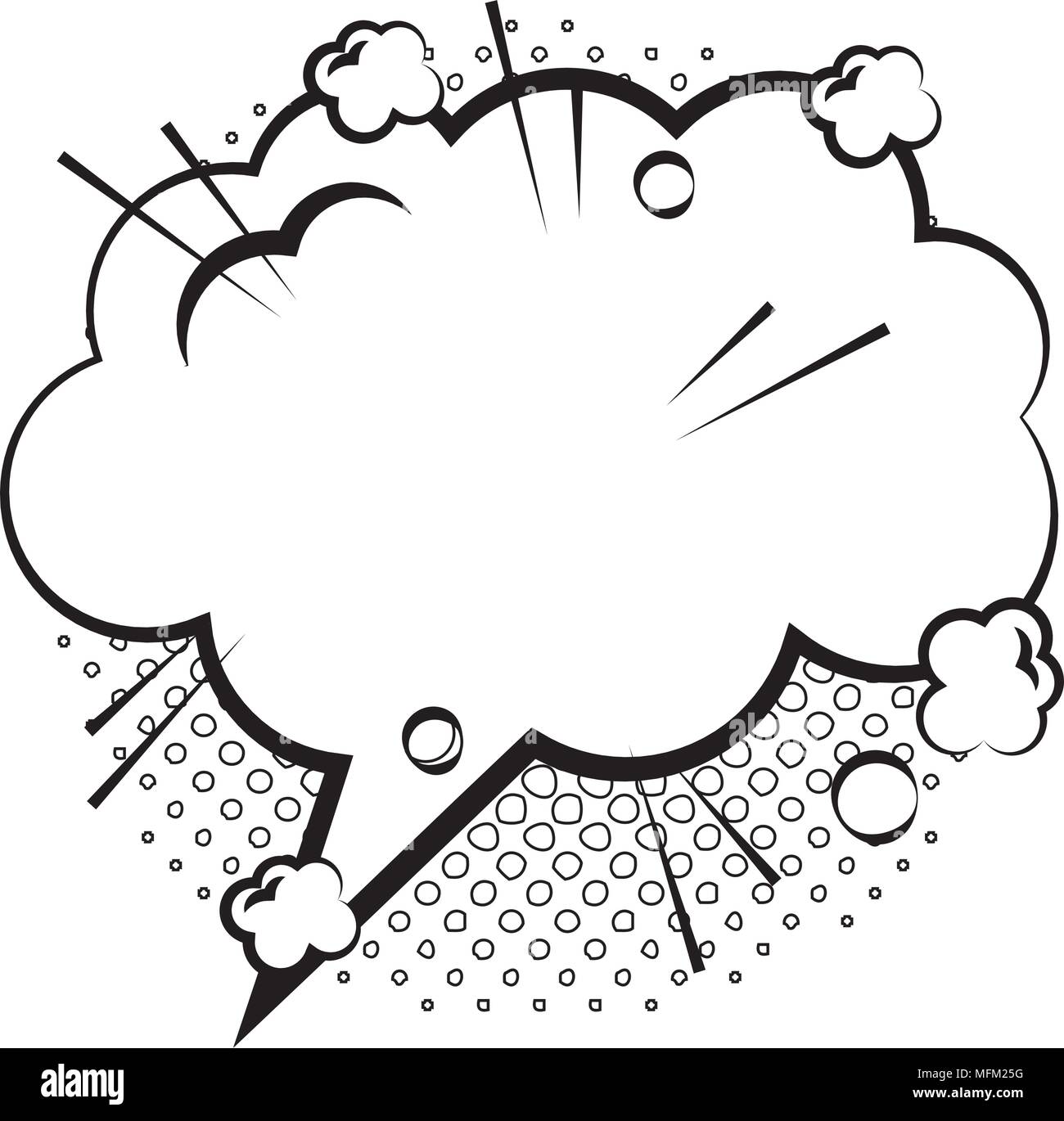 Comic Empty Speech Bubble On Halftone Dots Background In Pop Art Style comic-empty-speech-bubble-on-halftone-dots-background-in-pop-art-style
