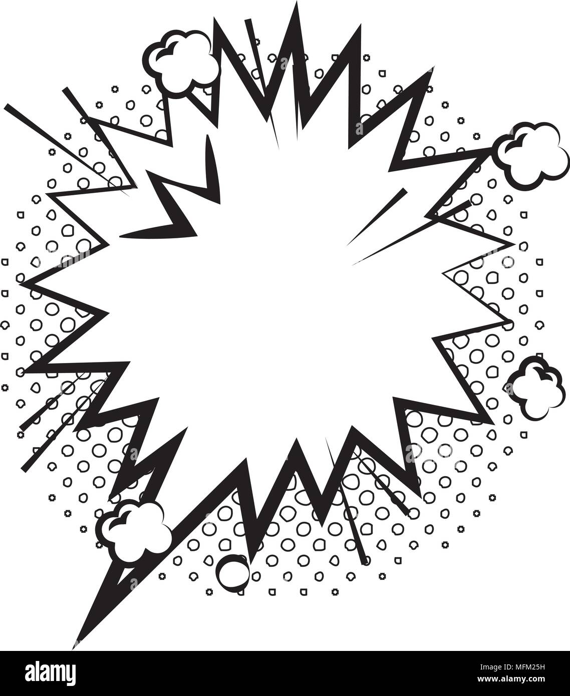 comic empty speech bubble on halftone dots background in pop art style ...