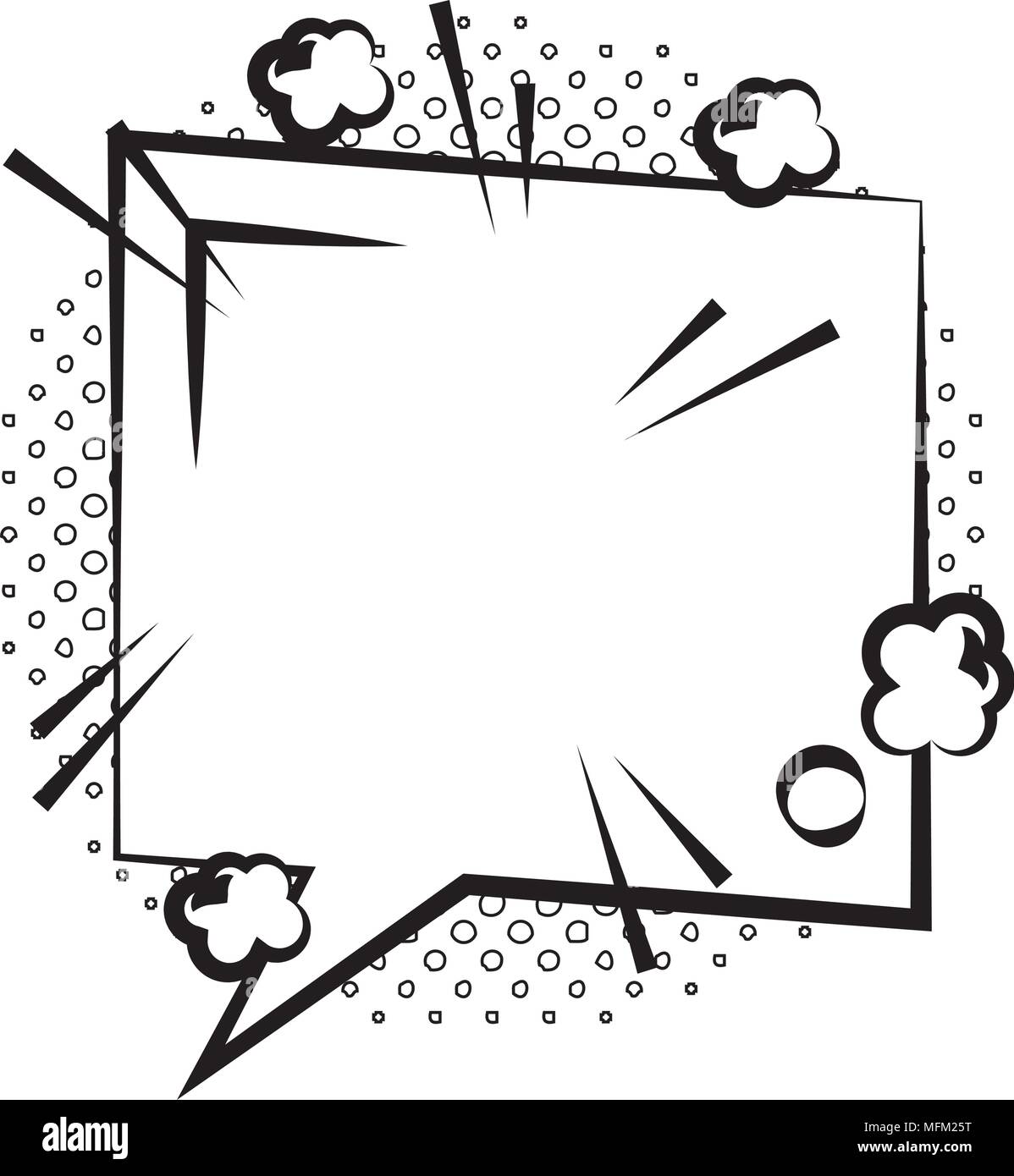 comic empty speech bubble on halftone dots background in pop art style ...