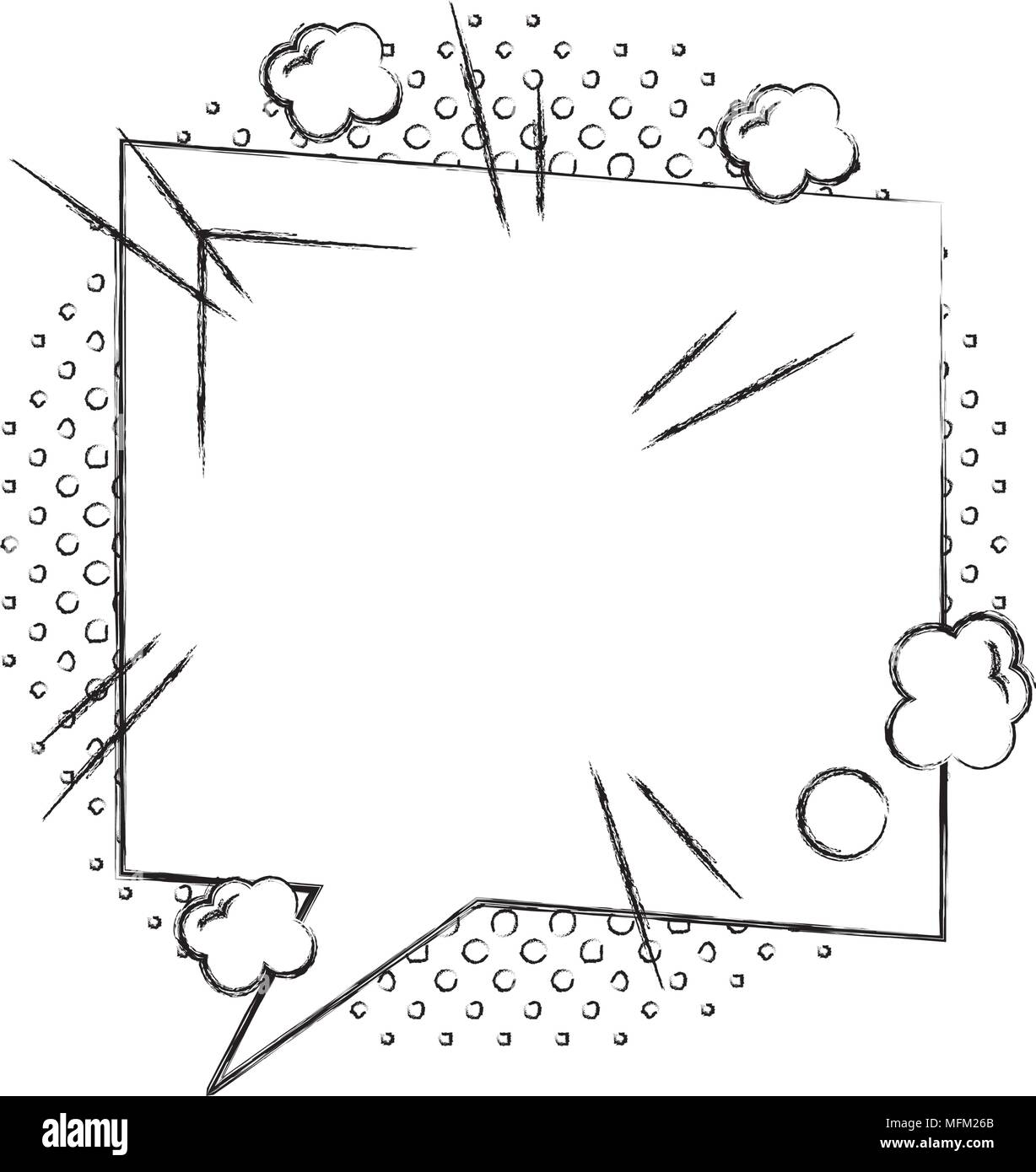 comic empty speech bubble on halftone dots background in pop art style ...