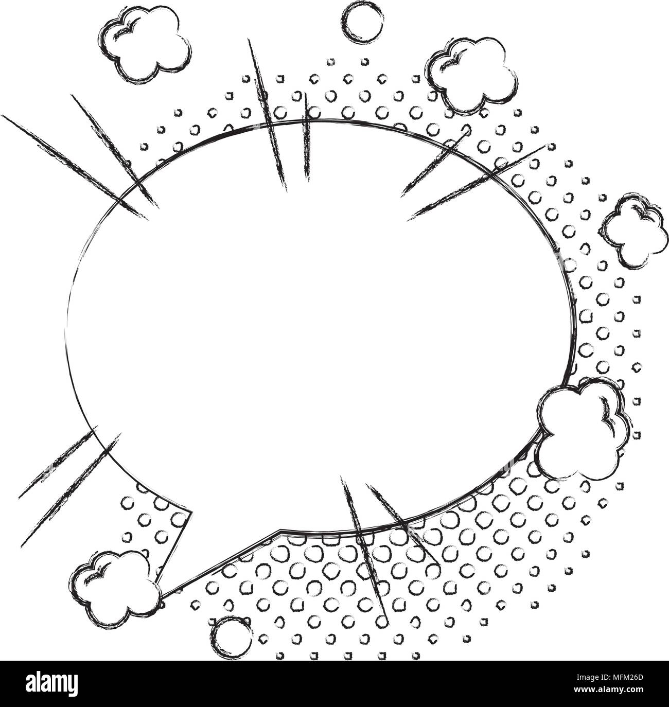 comic empty speech bubble on halftone dots background in pop art style ...