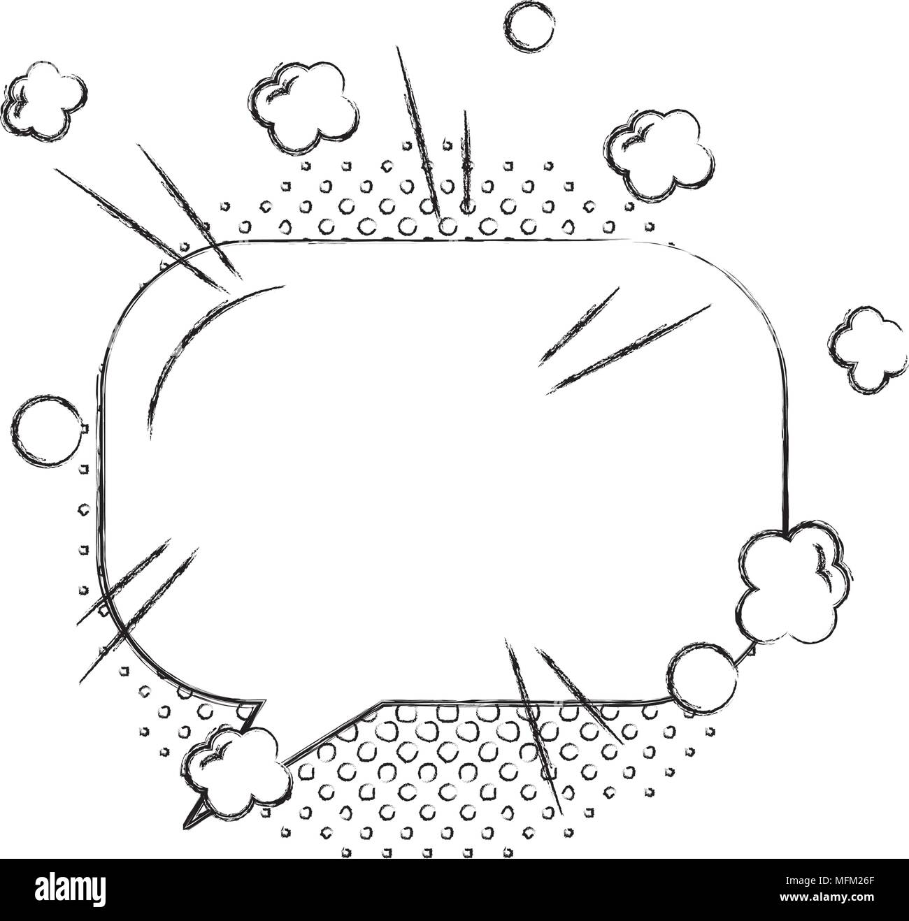 comic empty speech bubble on halftone dots background in pop art style ...