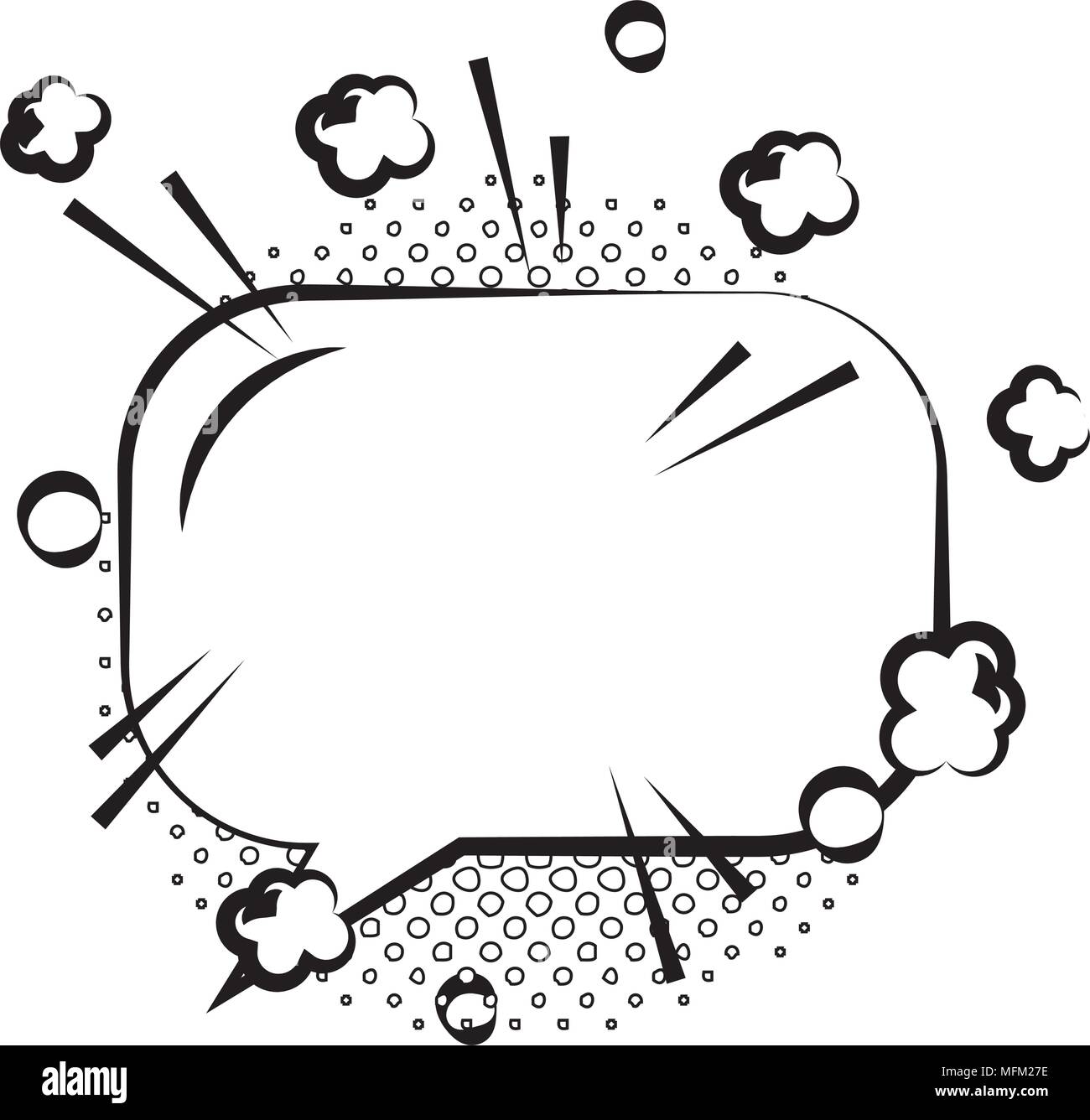 comic empty speech bubble on halftone dots background in pop art style ...