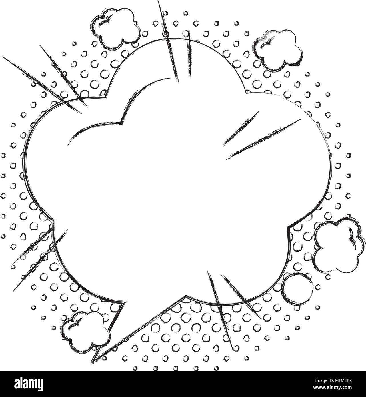 comic empty speech bubble on halftone dots background in pop art style ...
