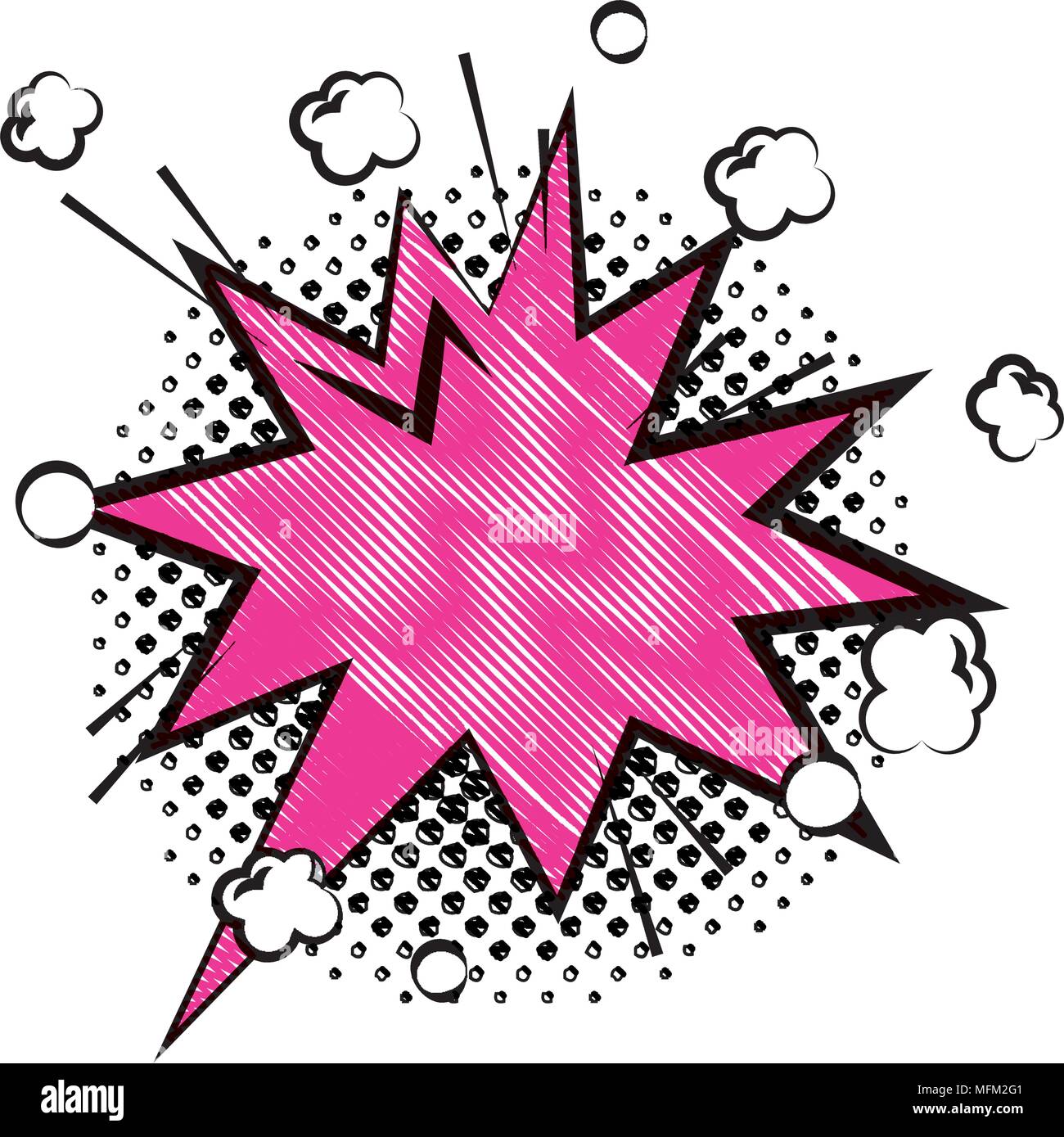 comic empty speech bubble on halftone dots background in pop art style ...