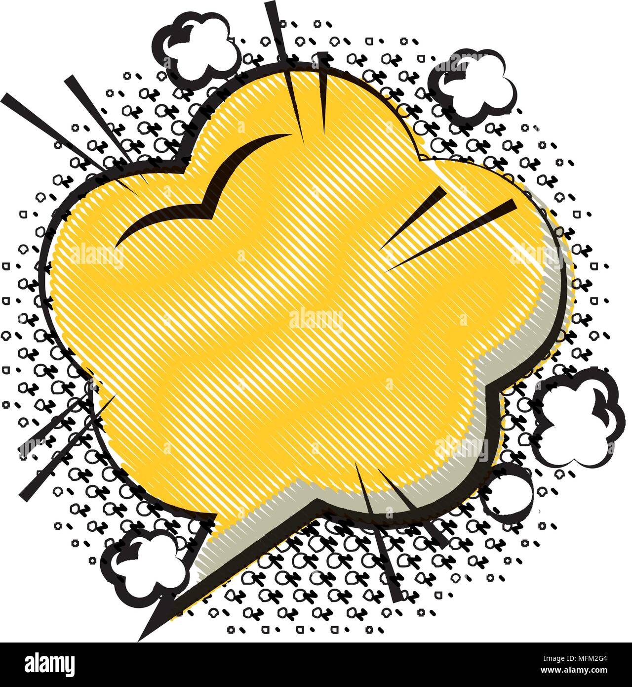 comic empty speech bubble on halftone dots background in pop art style ...