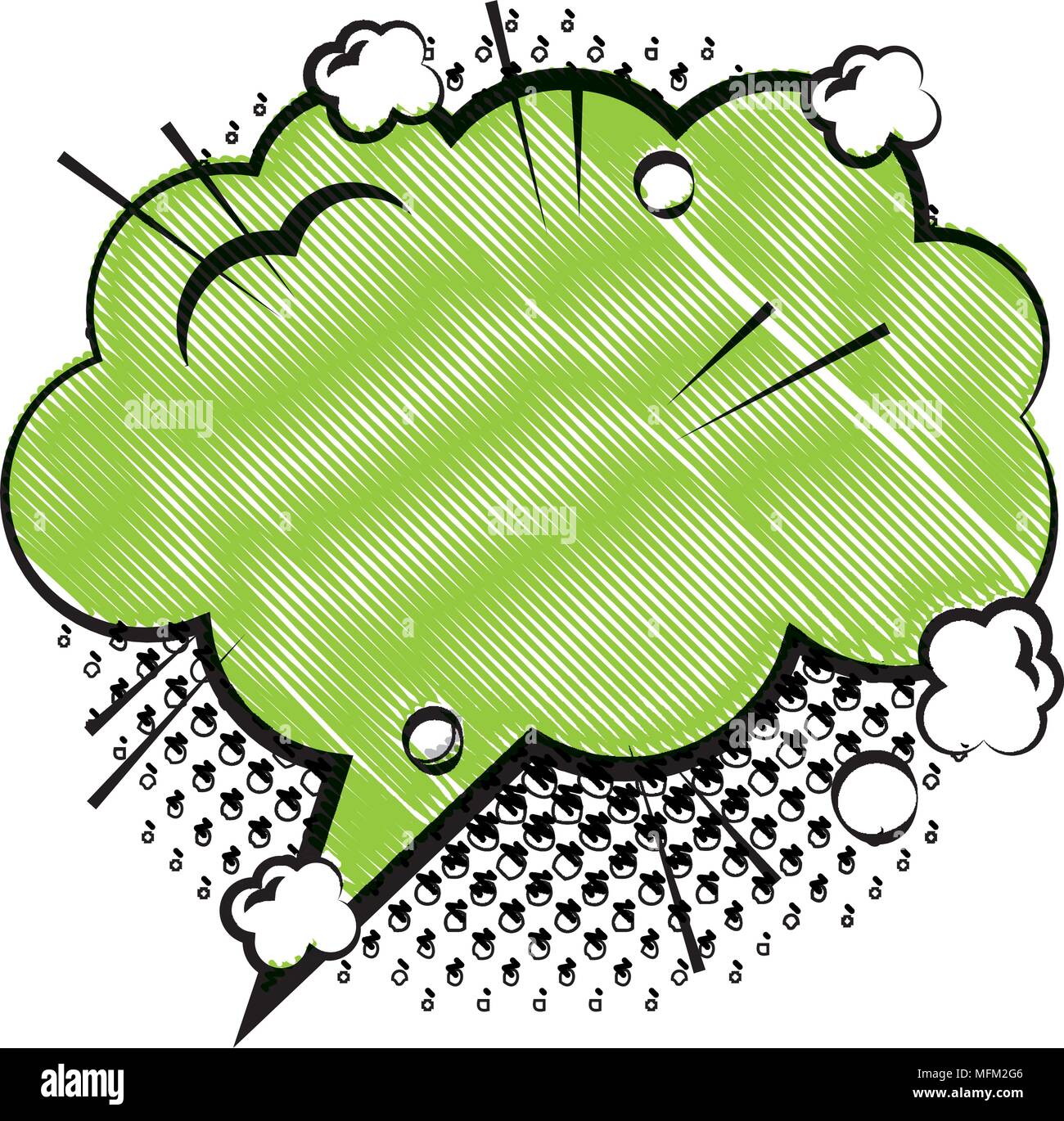 comic empty speech bubble on halftone dots background in pop art style ...