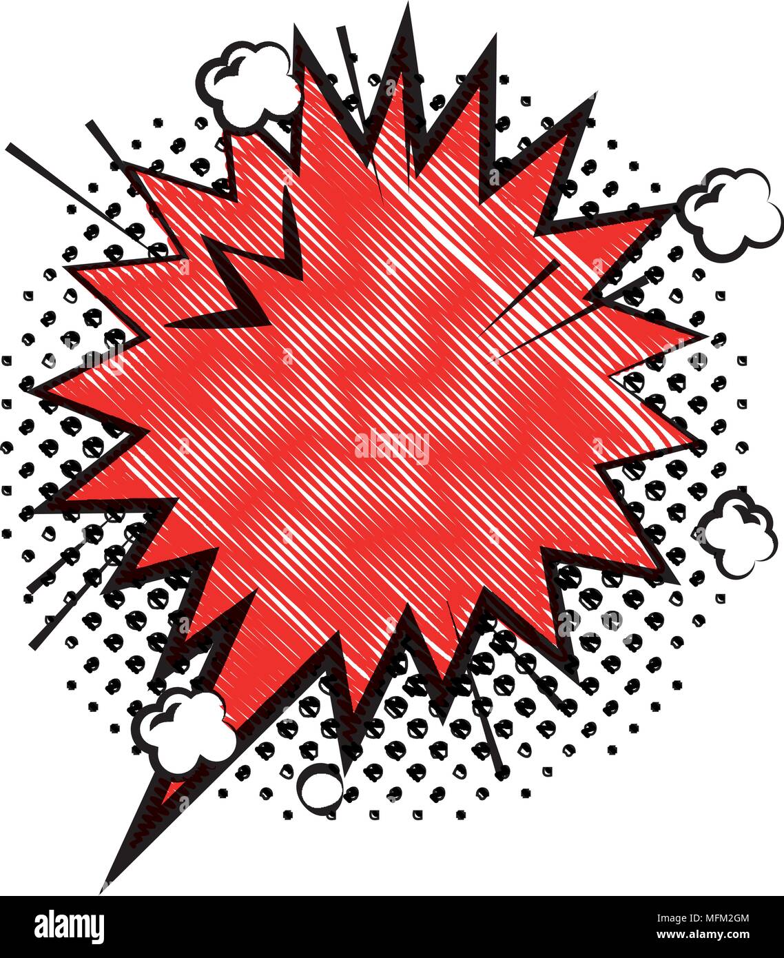 comic empty speech bubble on halftone dots background in pop art style ...