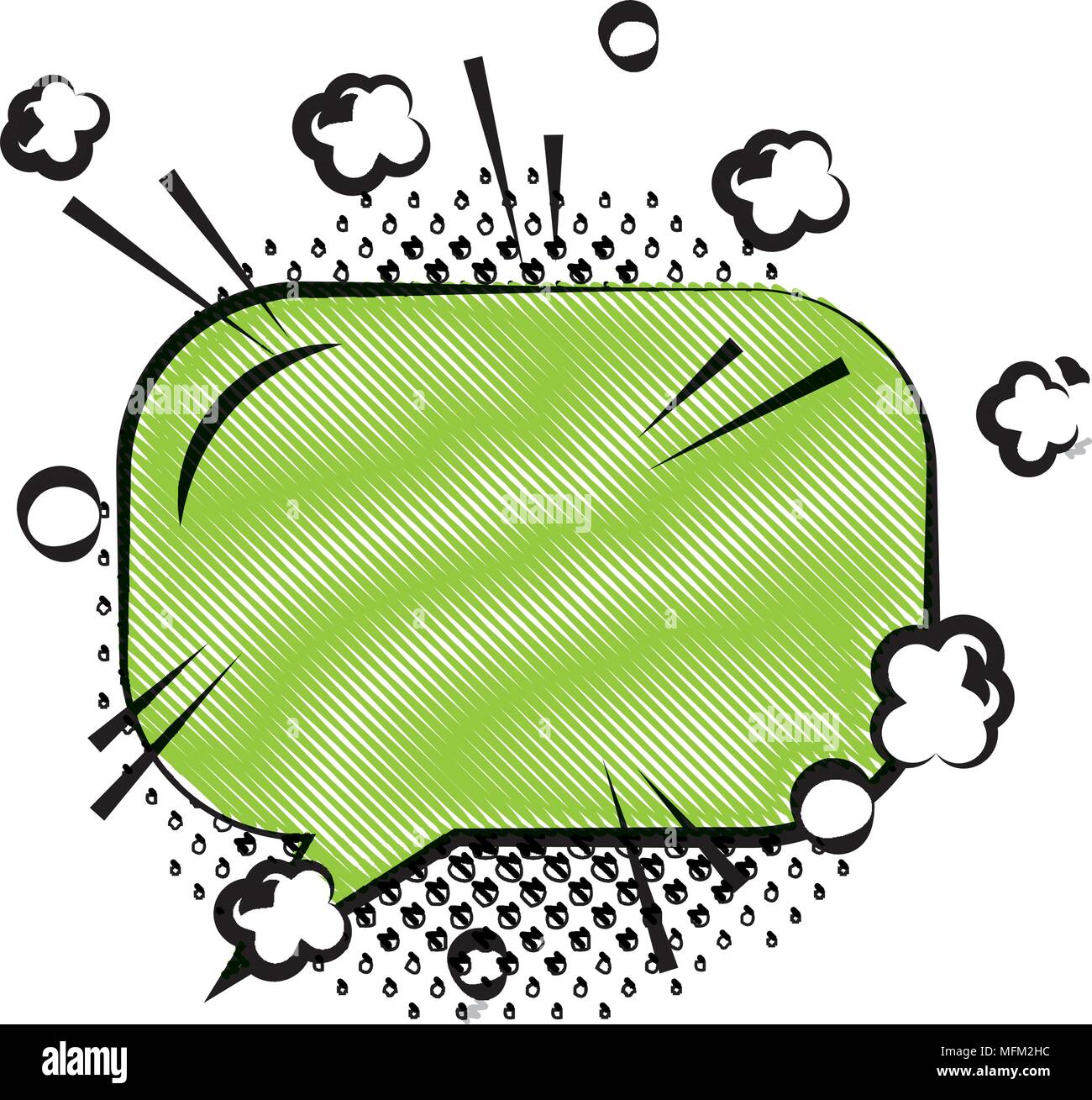 comic empty speech bubble on halftone dots background in pop art style ...