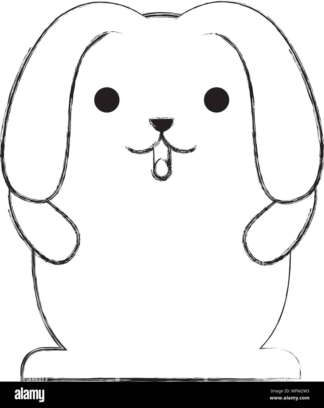 cute kawaii rabbit cartoon big ears Stock Vector Image & Art Alamy