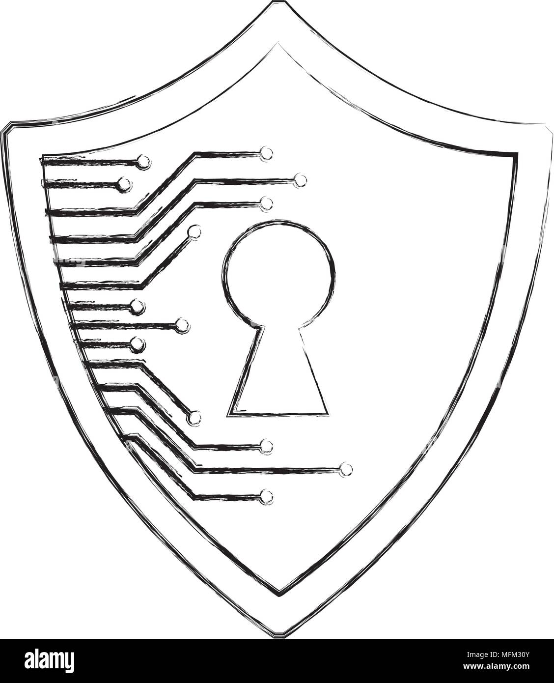 cyber security shield protection privacy access Stock Vector Image ...