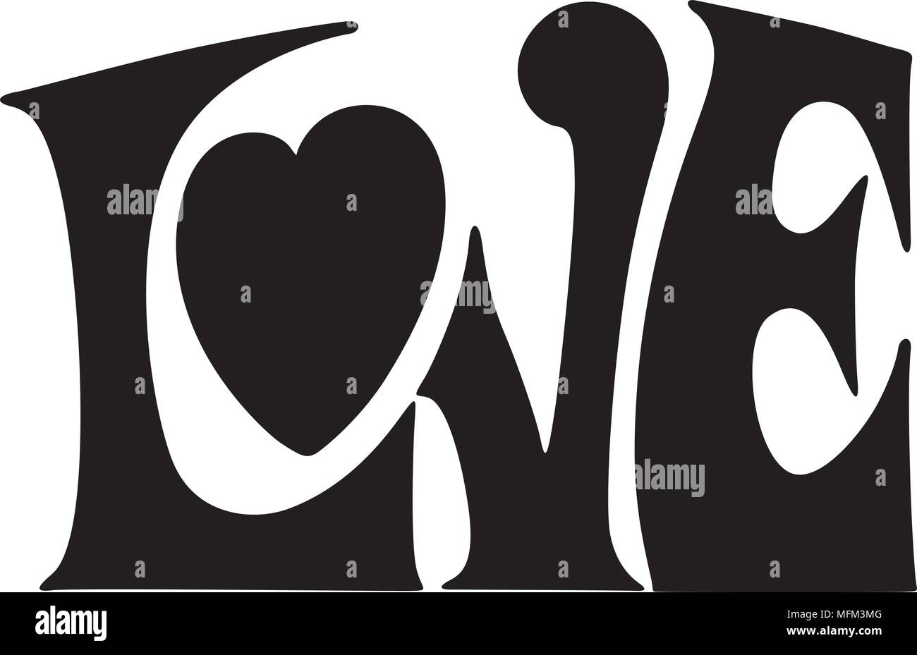 Love Banner Retro Clipart Banner Stock Vector Art Illustration